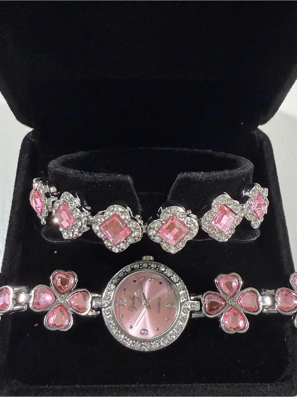 Pink Crystal Accent Women's Bracelet Watch -